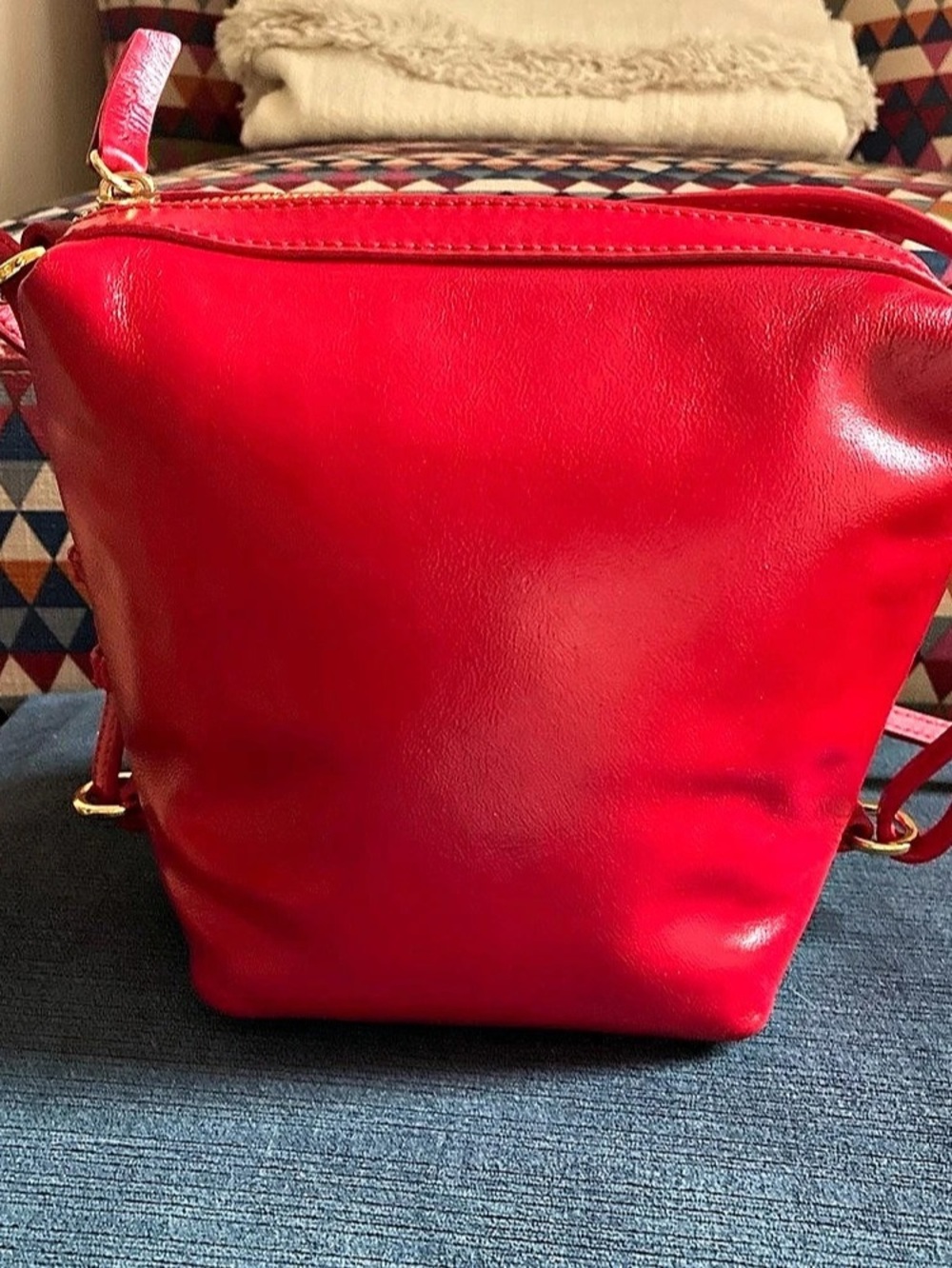 Sezane Lou handbag in vintage red - Picture 6 of 10
